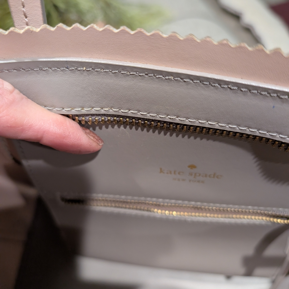 Kate Spade Light Gray Tote with Pink Accents - Picture 9 of 10